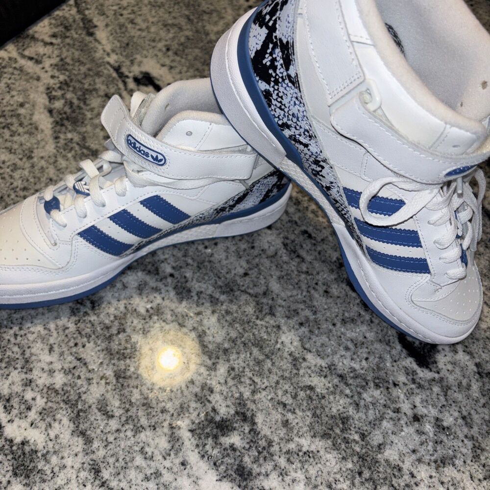 Adidas Women’s Sz 9 Snakeskin Basketball Forum Sky Blue Gx 8945 Sneakers - Picture 13 of 14